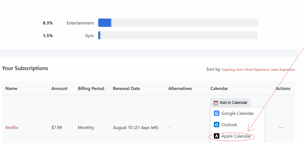 Add Recurring Subscription Expenses to Apple Calendar