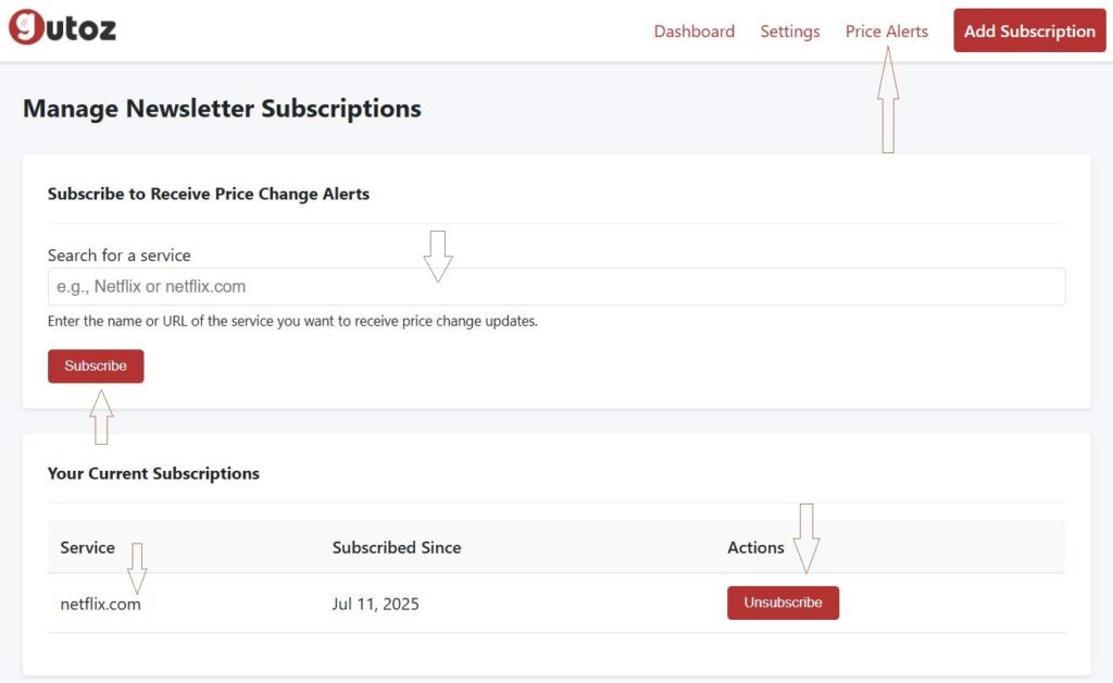 receive notification for scheduled subscription price changes